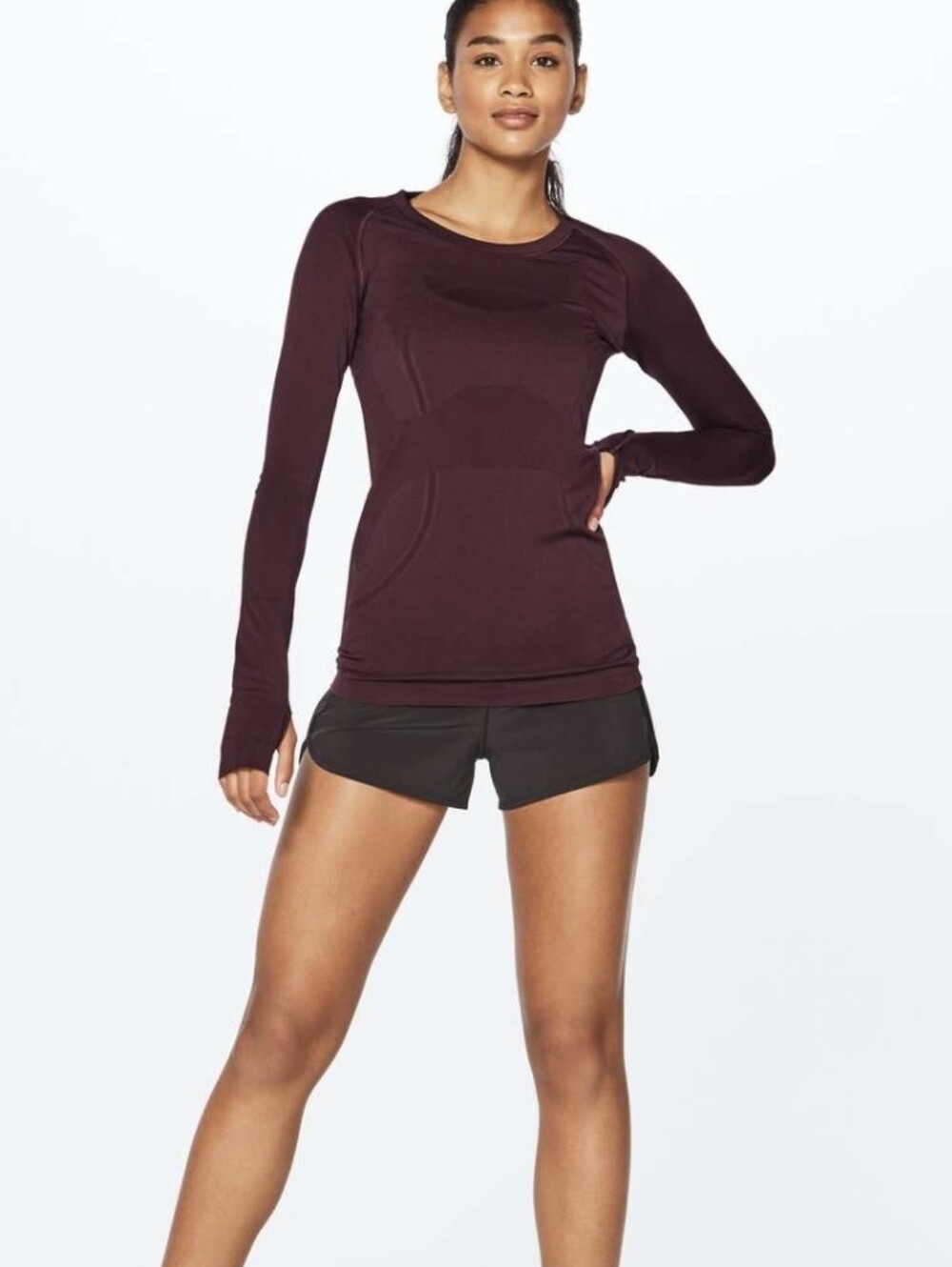 Lululemon Swiftly Tech Long Sleeve Maroon Shirt Womens 12